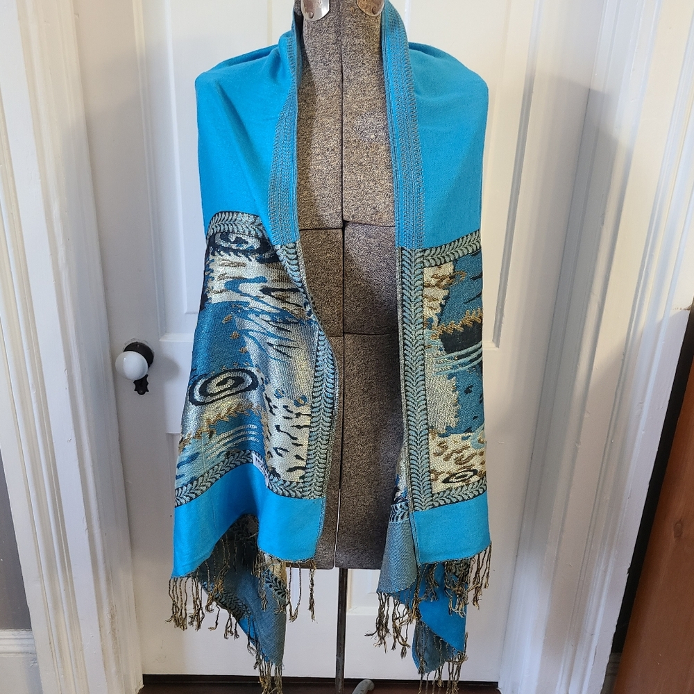 Bohemian Blue Pashmina Stole